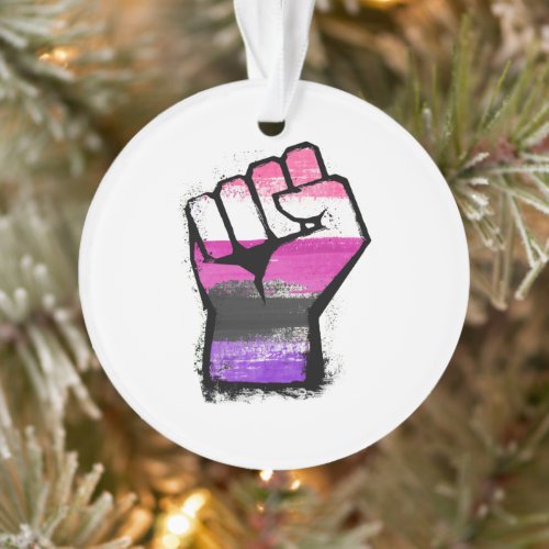 Genderfluid Protest Fist Ornament