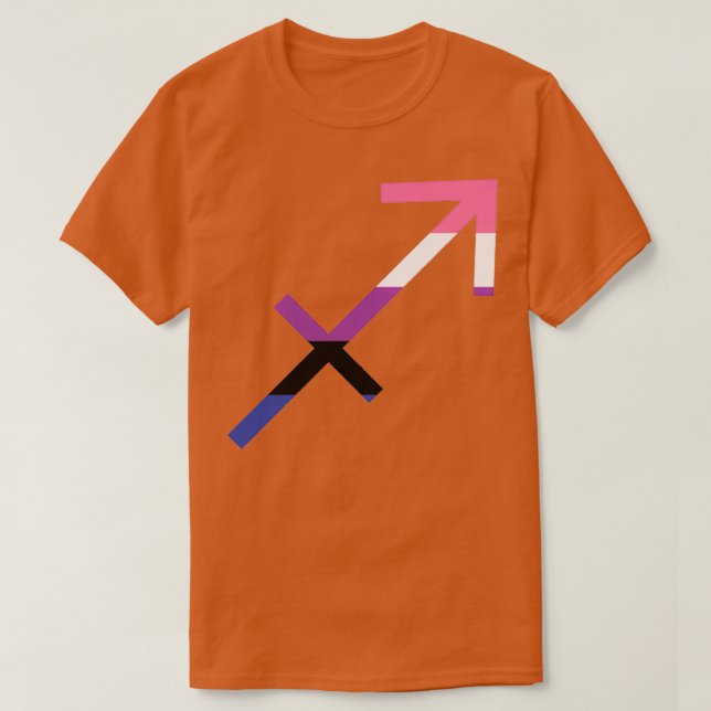 Genderfluid Sagittarius T-Shirt (Design Front)