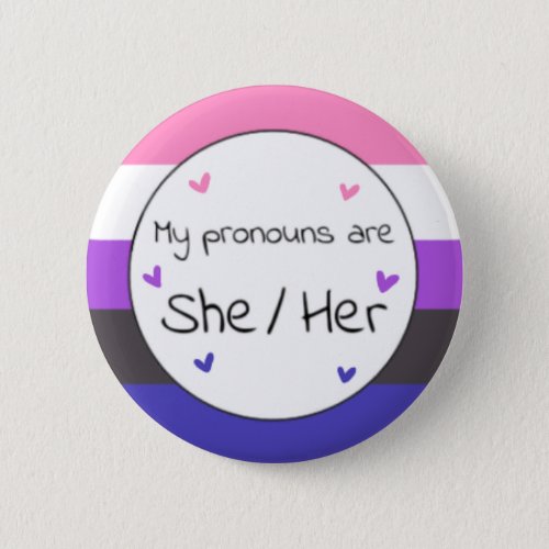 Genderfluid SheHer Pronoun Pin