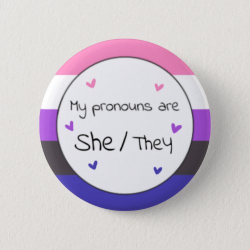 Genderfluid SheThey Pronoun Pin