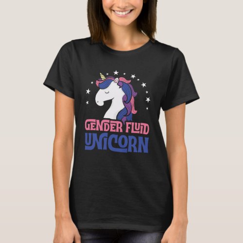 Genderfluid Unicorn Majestic Trendy Cute Gender No T_Shirt