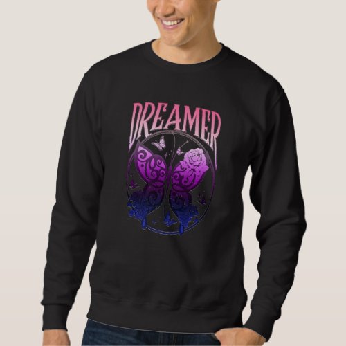 Genderfluid Vintage Retro Butterfly Rose Queer Pri Sweatshirt