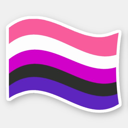 Genderfluid Waving Flag Sticker