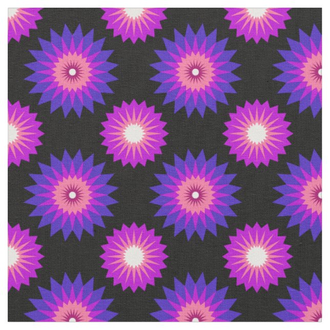 Genderfluidity pride colors /black flower pattern fabric (Close Up)