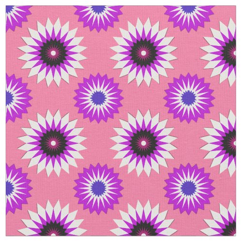 Genderfluidity pride colors pink flower pattern fabric