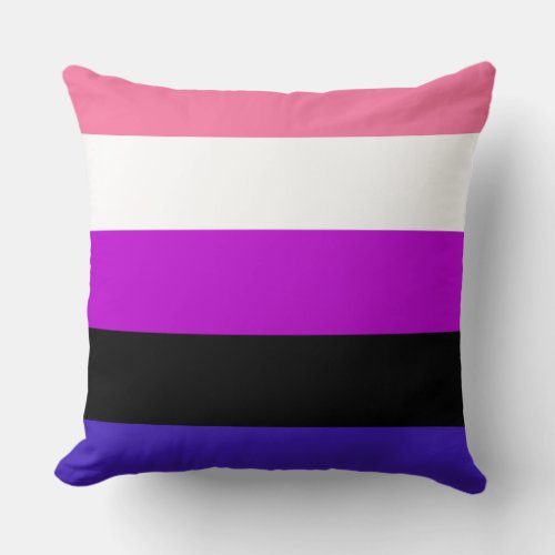 Genderfluidity pride flag design throw pillow