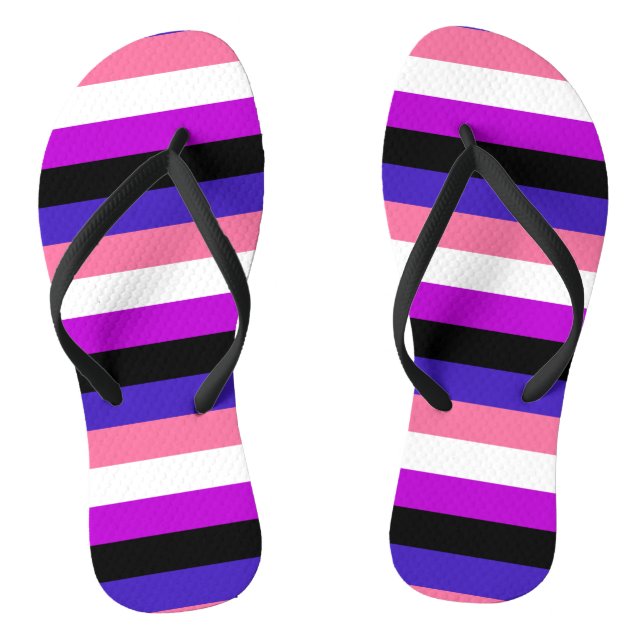 Genderfluidity Pride flag Flip Flops (Footbed)