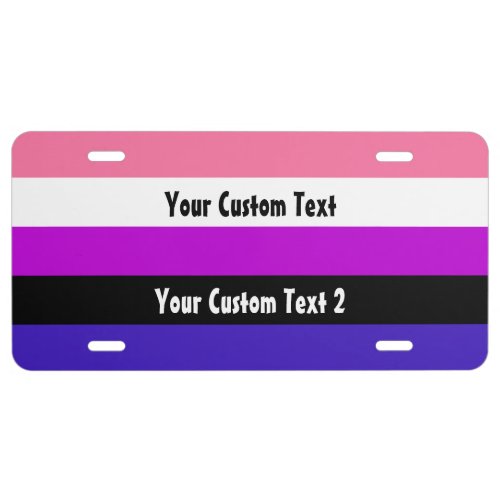 Genderfluidity Pride flag License Plate