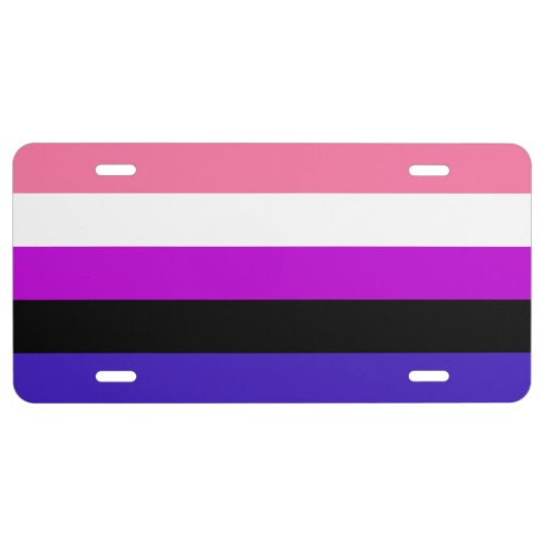 Genderfluidity Pride flag License Plate