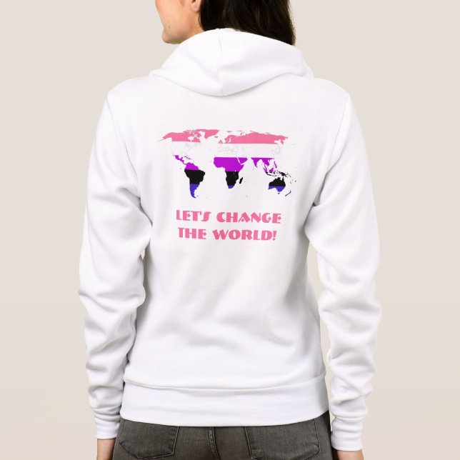 Genderfluidity Pride flag pride world map  Hoodie (Back)