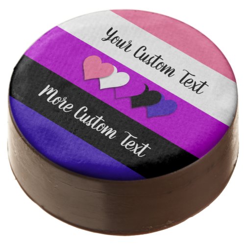 Genderfluidity pride flag with hearts chocolate covered oreo