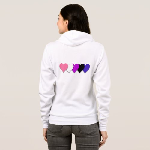 Genderfluidity pride flag with hearts hoodie