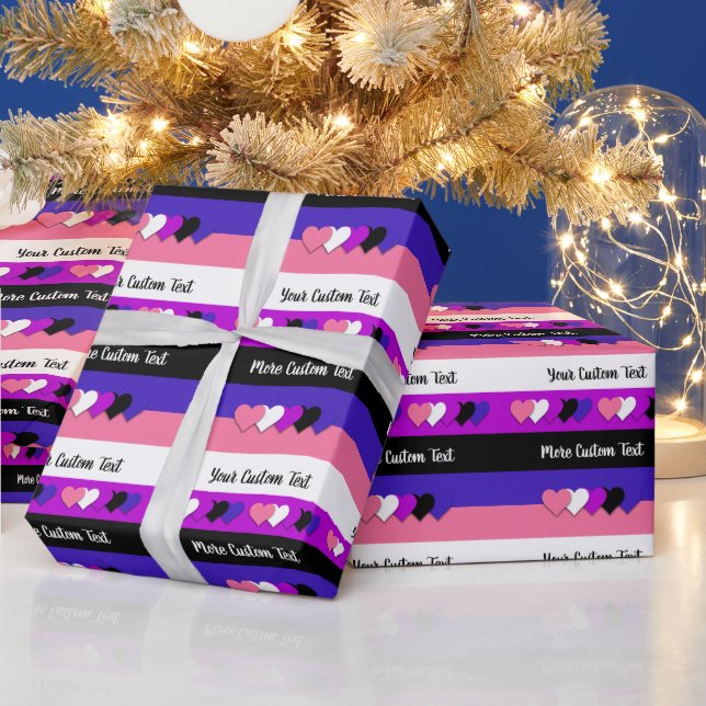 Genderfluidity pride flag with text wrapping paper (Holidays)