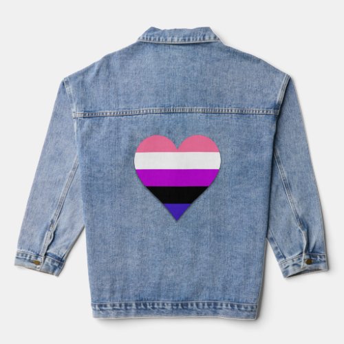 Genderfluidity pride heart  denim jacket