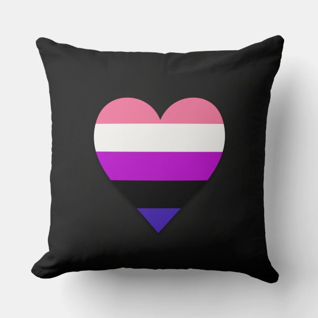 Genderfluidity pride heart design throw pillow (Front)