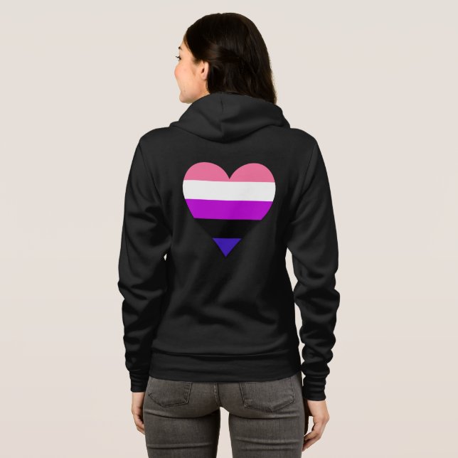 Genderfluidity pride heart  hoodie (Back Full)