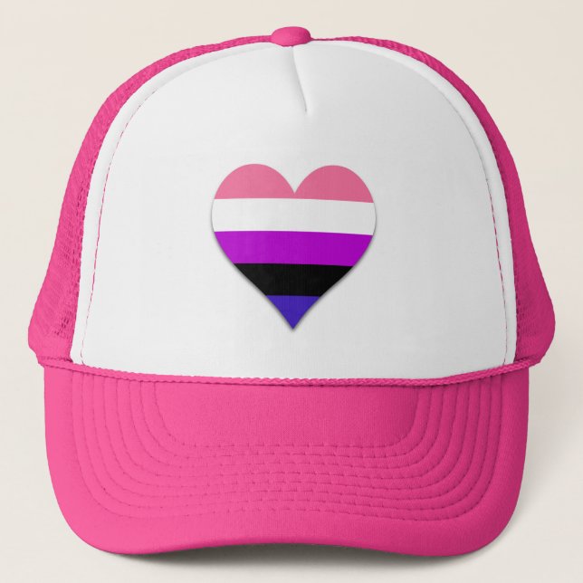 Genderfluidity pride heart Trucker Hat (Front)