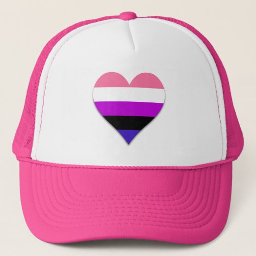 Genderfluidity pride heart Trucker Hat