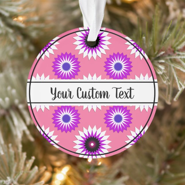Genderfluidity pride pink flower pattern ornament (Tree)