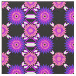 Genderfluidity Pride seamless black flower pattern Fabric
