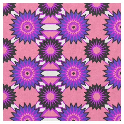 Genderfluidity Pride seamless pink flower pattern  Fabric
