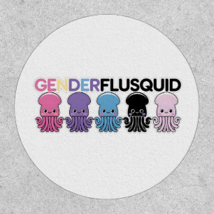 Genderflusquid Funny Squid Invertebrate Cephalopod Patch