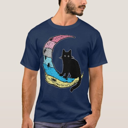 Genderflux Cat Moon LGBT Pride Flag T_Shirt