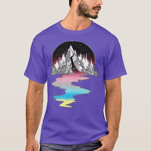 Genderflux Mountain River LGBT Pride Flag T_Shirt