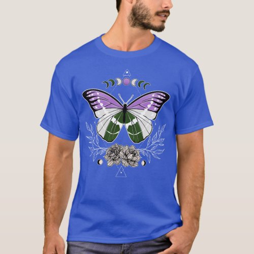 Genderqueer Butterfly LGBT Pride Flag T_Shirt