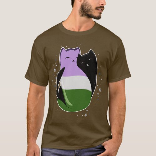 Genderqueer Cat LGBT Pride Flag T_Shirt