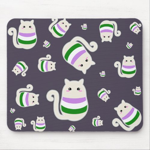 Genderqueer Cat Mouse Pad
