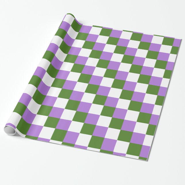 Genderqueer colors checkered patter Wrapping Paper (Unrolled)