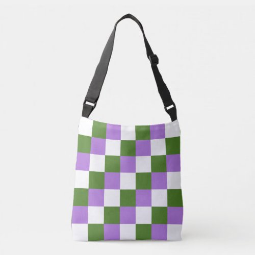 Genderqueer colors checkered pattern crossbody bag