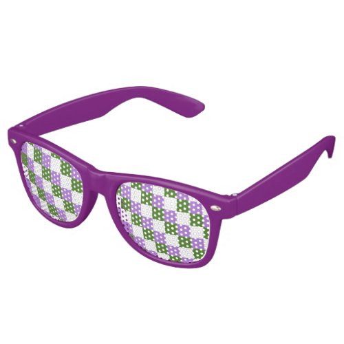 Genderqueer colors checkered pattern retro sunglas retro sunglasses