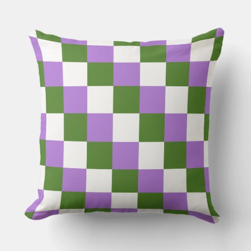 Genderqueer colors checkered pattern throw pillow