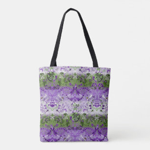 Genderqueer Dragon Damask - Genderqueer Pride Flag Tote Bag