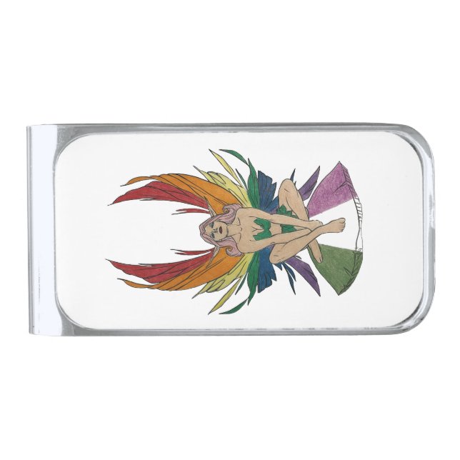 Genderqueer Faerie Silver Finish Money Clip (Front)