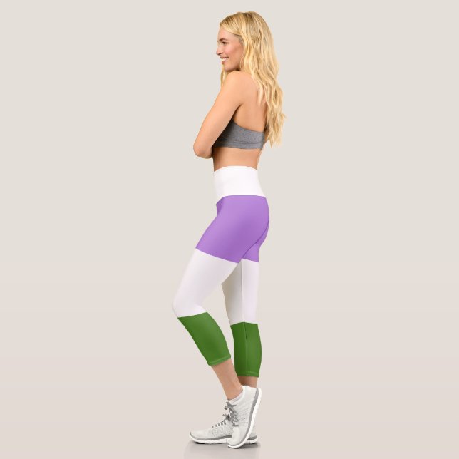 GenderQueer Flag Capri Leggings (Left)