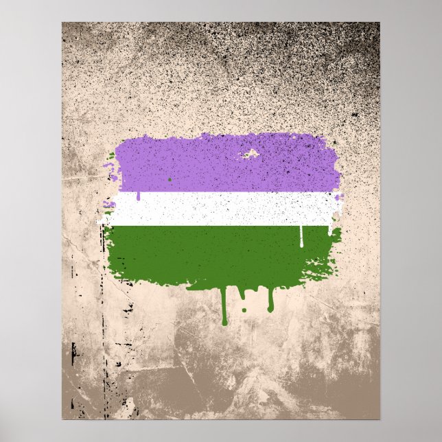 GENDERQUEER FLAG DRIPPING POSTER (Front)