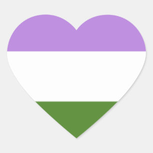 Genderqueer flag heart sticker