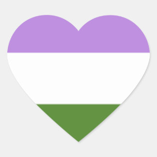 Genderqueer flag heart sticker