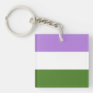 Genderqueer Flag Keychain