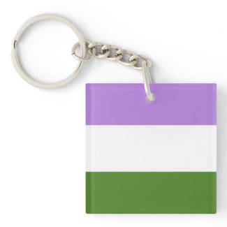 Genderqueer Flag Keychain