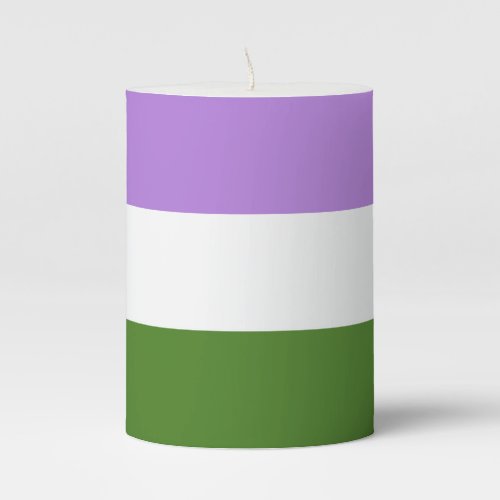 Genderqueer Flag Pillar Candle