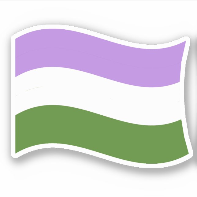 GENDERQUEER FLAG WAVING STICKER (Front)