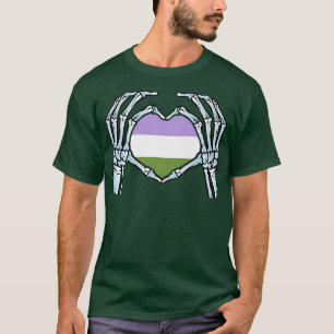 Genderqueer Gay Skeleton Nonbinary Gender  T-Shirt