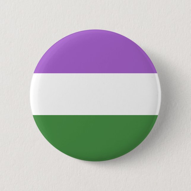 Genderqueer Gender Queer Trans Nonbinary Button (Front)
