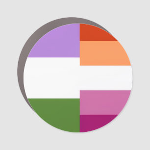 Genderqueer Lesbian pride flag mashup Car Magnet