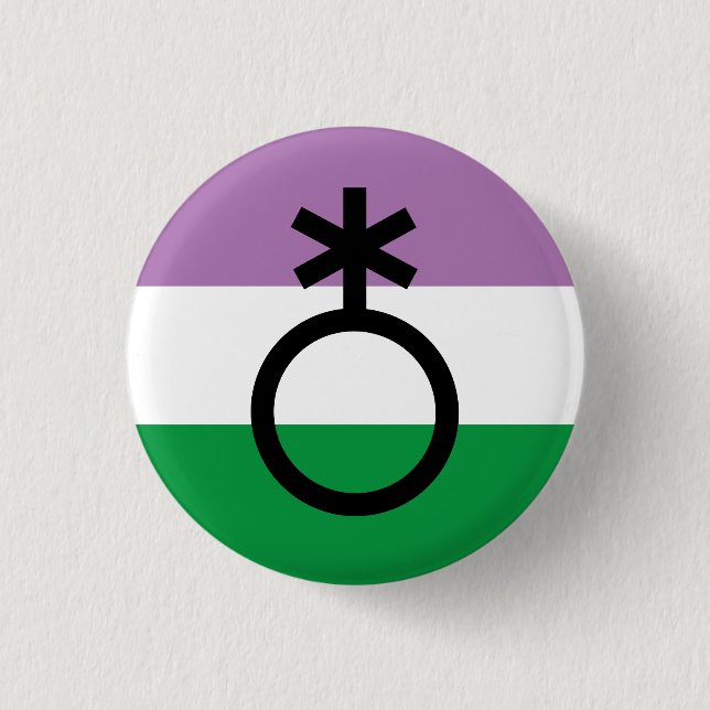 Genderqueer Nonbinary Symbol Button (Front)