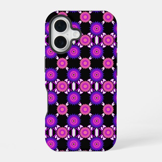 Genderqueer pride / black mirror flower pattern  iphone case (Back)